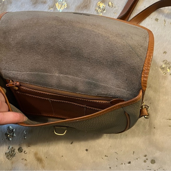 Vintage Dooney & Bourke Brown Pebbled Leather Crossbody Bag 1980s - Picture 2 of 8